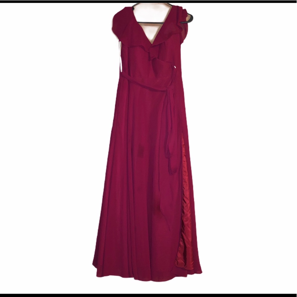 TULLE AND CHANTILLY DRESS Maroon bridesmaid dress